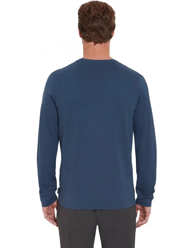 Rab Mens Basecamp Logo Badge LS Tee - Tempest Blue
