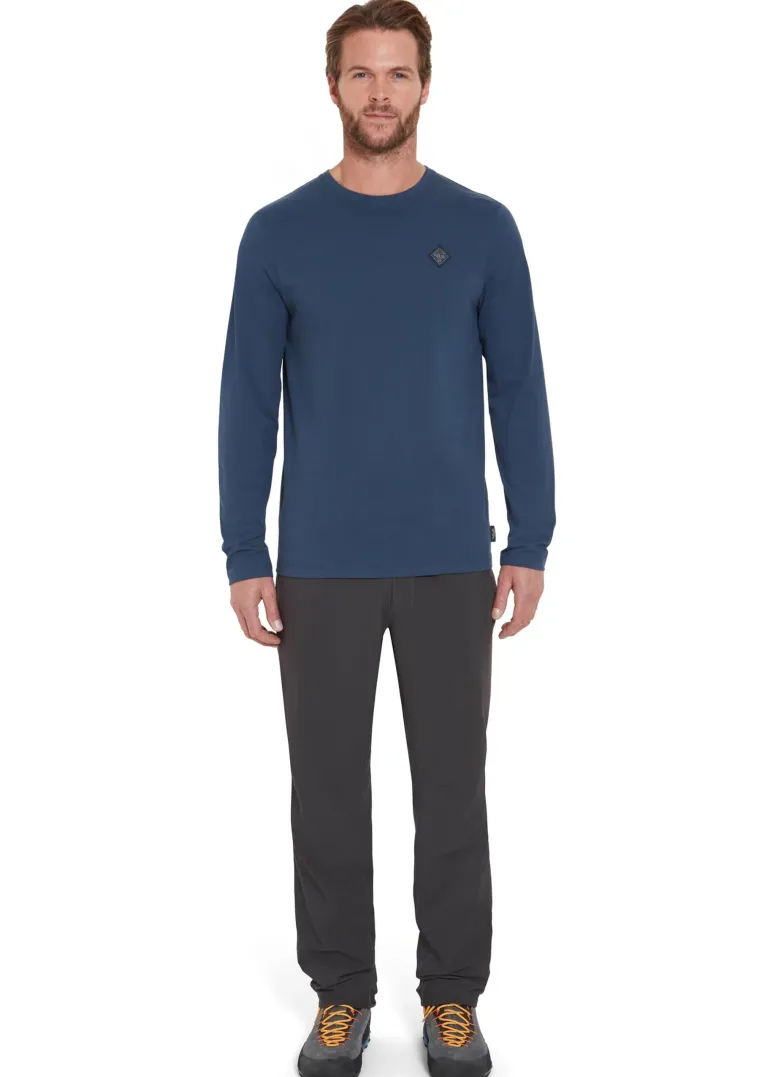 Rab Mens Basecamp Logo Badge LS Tee - Tempest Blue