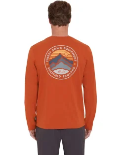 Rab Mens Basecamp 3 Peaks LS Tee - Red Clay