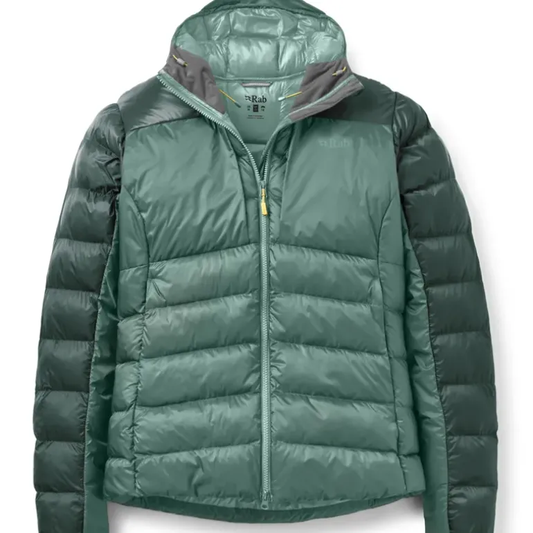 Rab Womens Cirrus Ultra Hoody - Green Slate-Eucalyptus