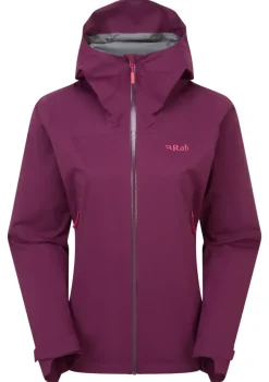 Rab Womens Downpour Light Jacket - Mulberry