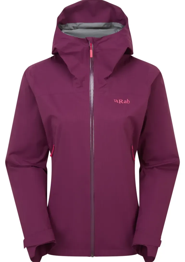 Rab Womens Downpour Light Jacket - Mulberry