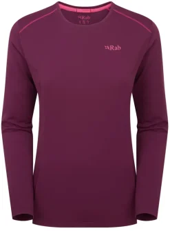 Rab Womens Force Long Sleeved Tee - Mulberry