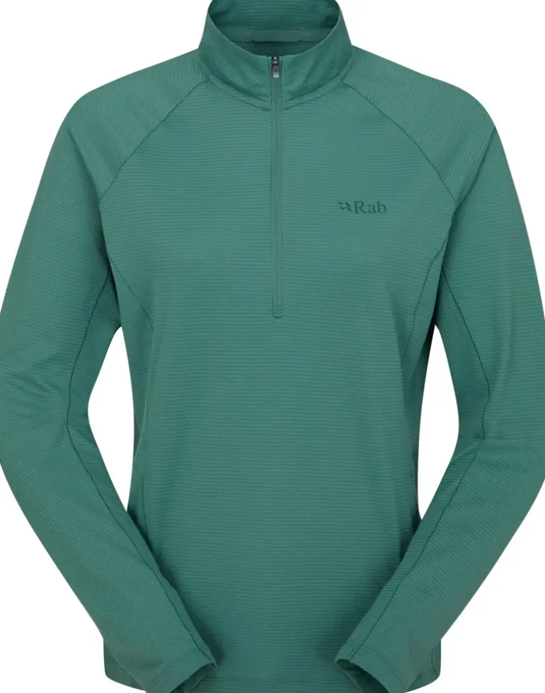 Rab Womens Sonic Long Sleeved Zip-T - Eucalyptus